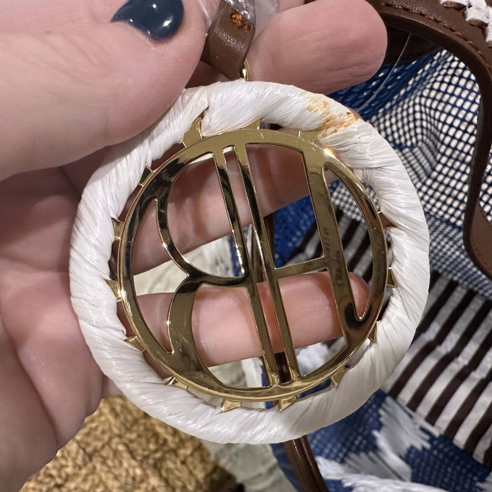 HENRI BENDEL Blue, White & Brown Tote-Beach Tote - Picture 6 of 8